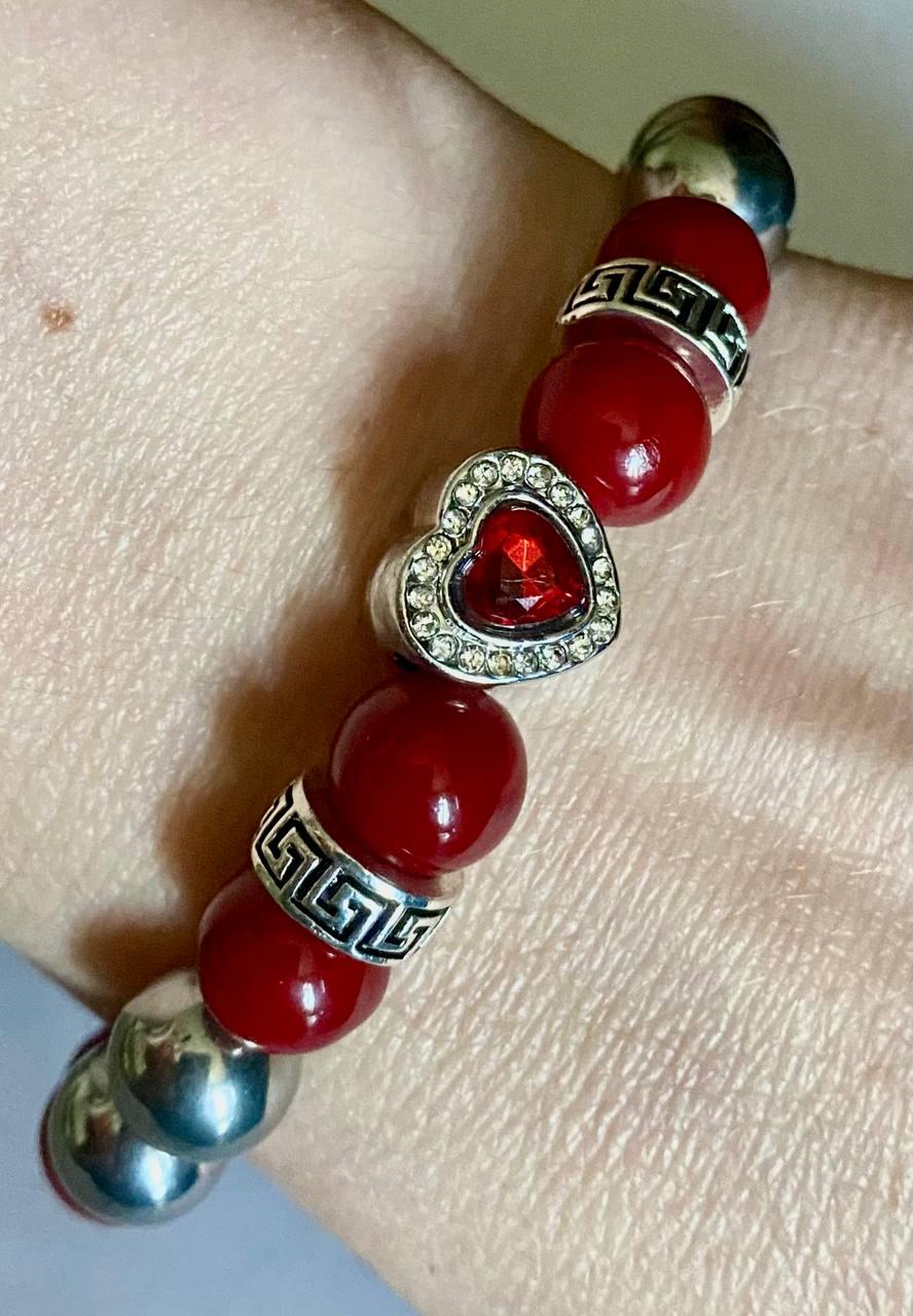 Браслет LITAURS натуральный камень гранат/гематит с металлическими вставками L 18-21 см (250406-1) - фото 3 Браслет LITAURS натуральный камень гранат/гематит с металлическими вставками L 18-21 см (250406-1) - фото 3