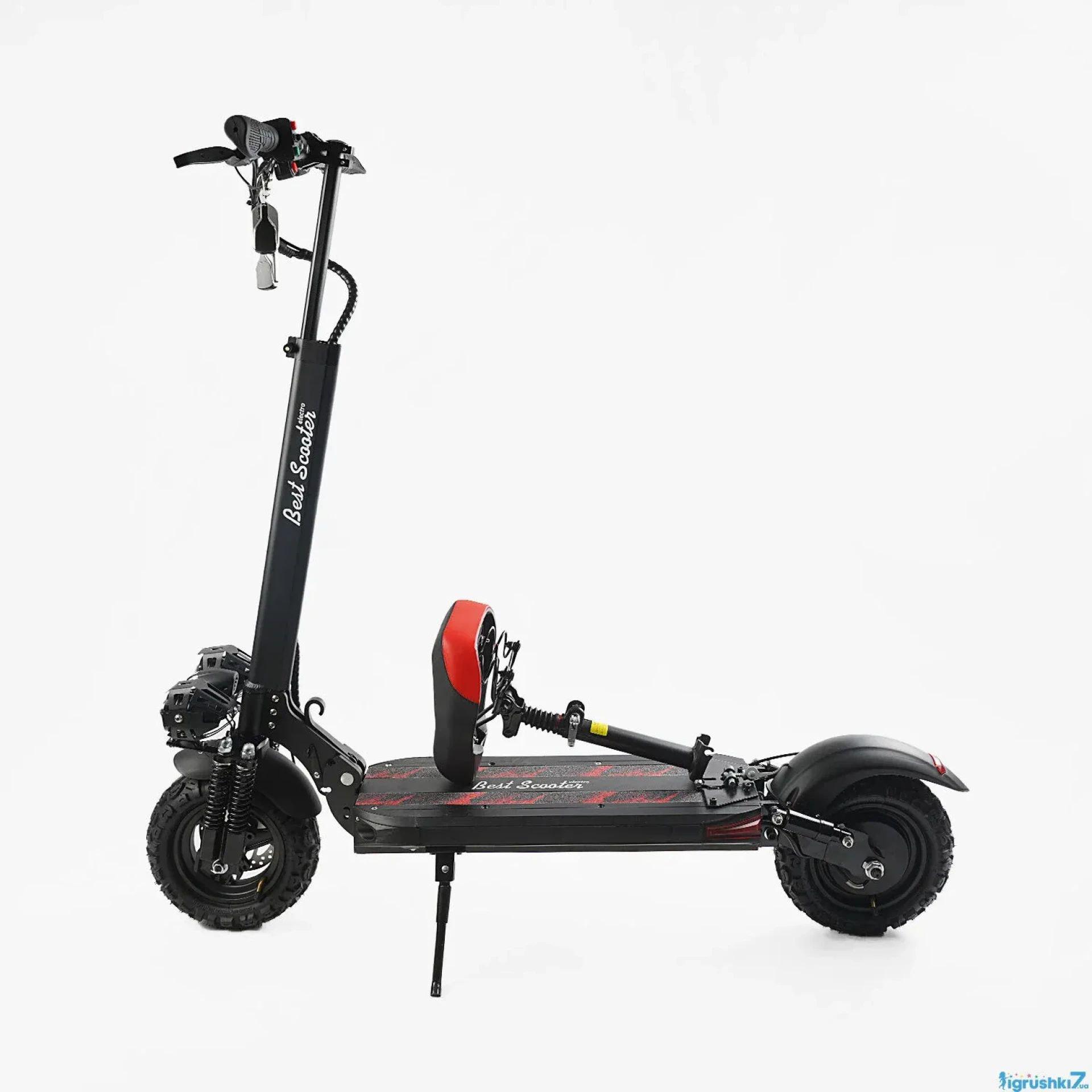 Електросамокат Best Scooter BS-90712 із сидінням 1200W 48V 21Ah Чорний - фото 3 Електросамокат Best Scooter BS-90712 із сидінням 1200W 48V 21Ah Чорний - фото 3