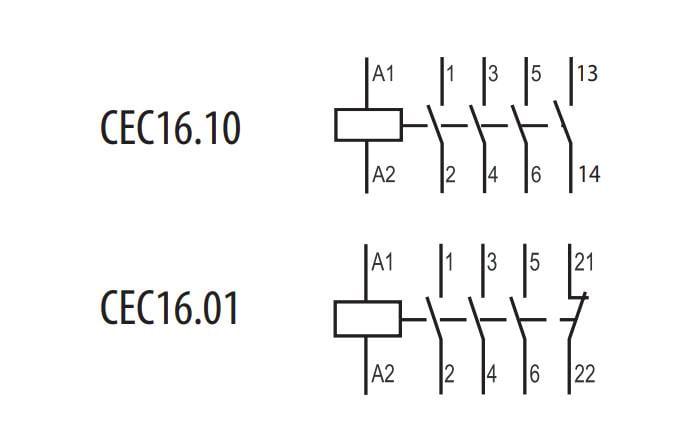 Контактор-пускатель ETI CEC 16.01 16А 230 В 3NO 1NC (4641096) - фото 3