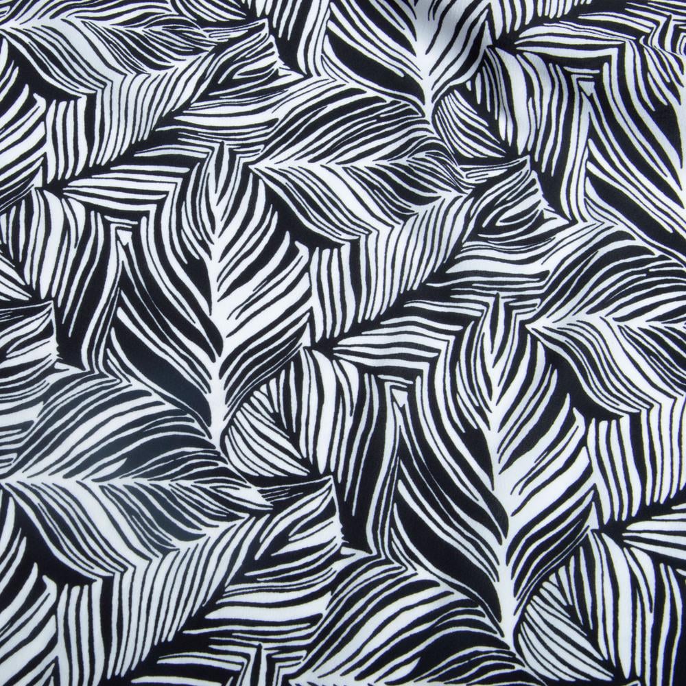 Ткань платяная креп Листок 100 г/м2 150 см Черный (26476)