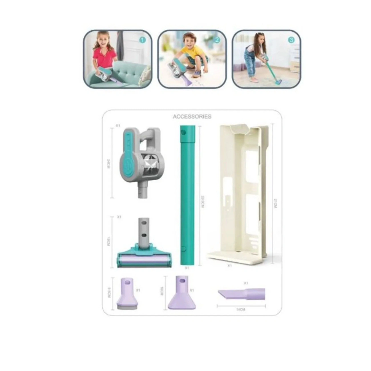 Дитячий ігровий набір для прибирання з розбірним пилососом та аксесуарами (HJ615B) - фото 7 Дитячий ігровий набір для прибирання з розбірним пилососом та аксесуарами (HJ615B) - фото 7