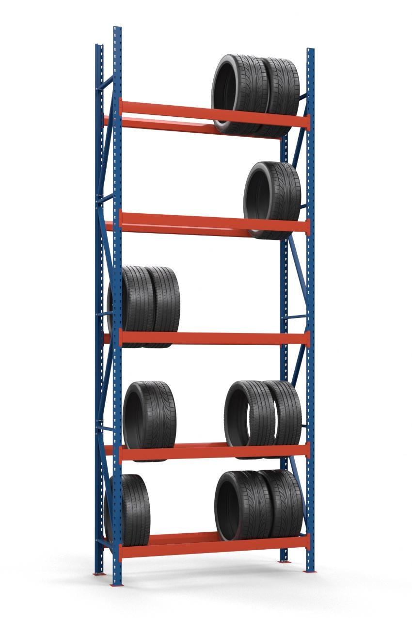 Стеллаж металлический для шин Абра SN-Ш_1 крашеный 4000х1535х500 мм 5 ярусов