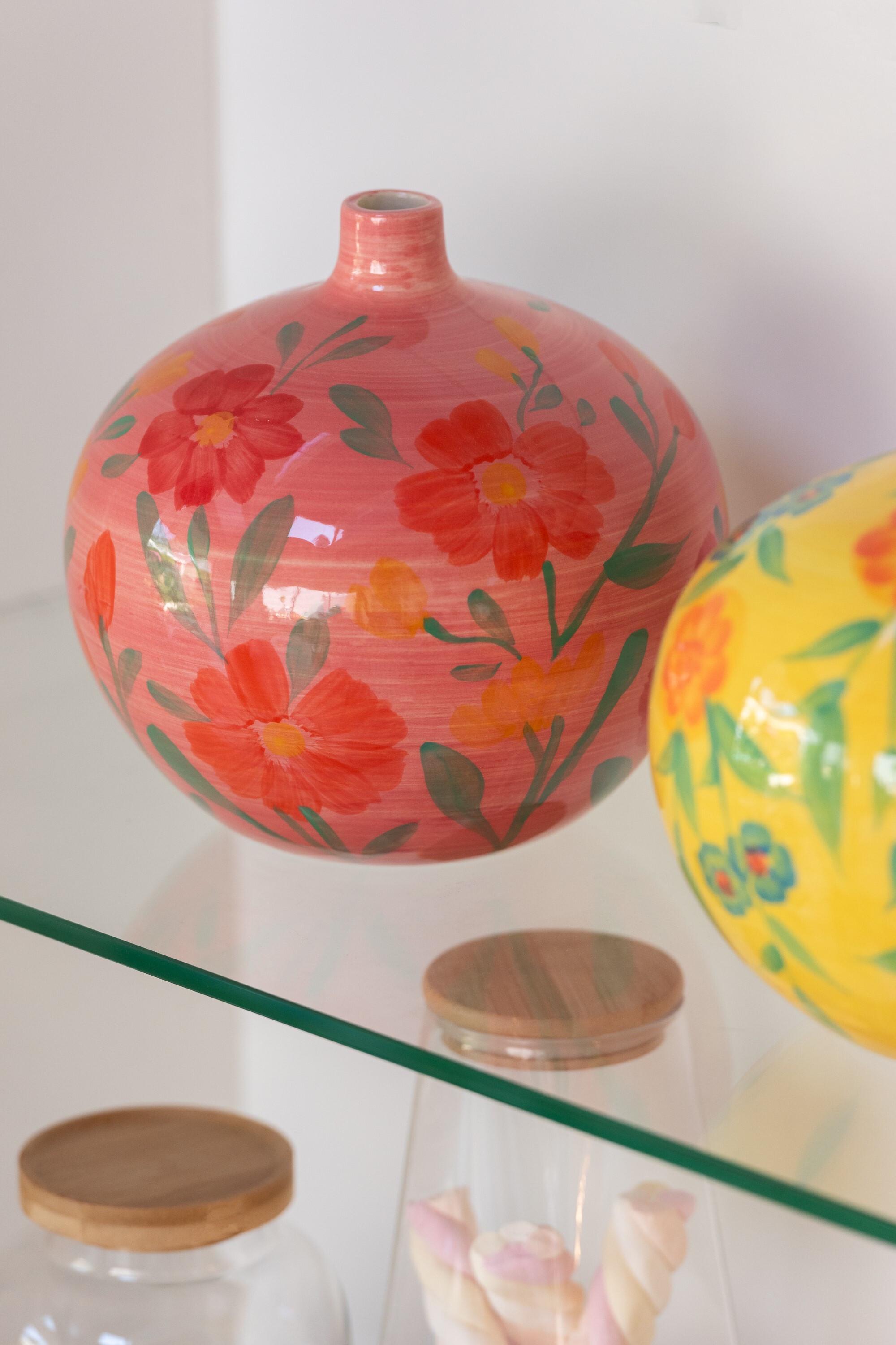 Ваза J-LINE с ручной росписью 21 см Розовый - фото 2 Ваза J-LINE с ручной росписью 21 см Розовый - фото 2