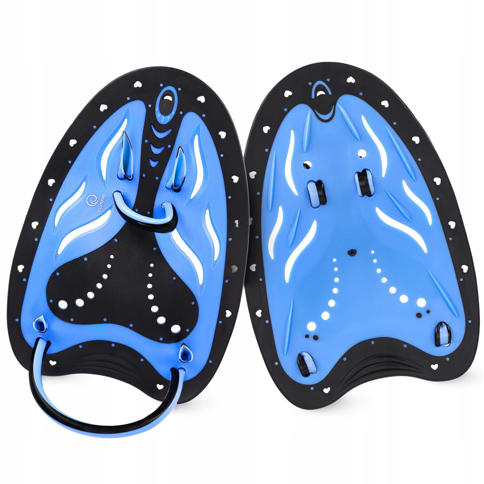 Лопатки для плавання в басейні TSUNAMI Swimming Paddles 2 шт. Black/Blue (P-5905973405355)