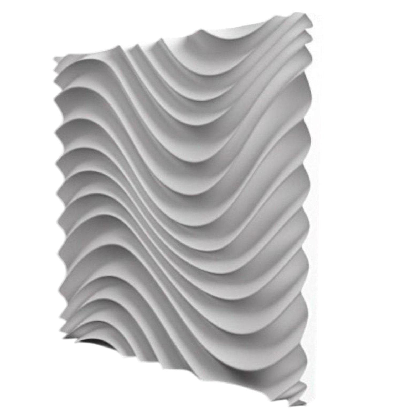 3D-панель гіпсова декоративна Зефір під фарбування 500x500x20 мм Білий (30708590)