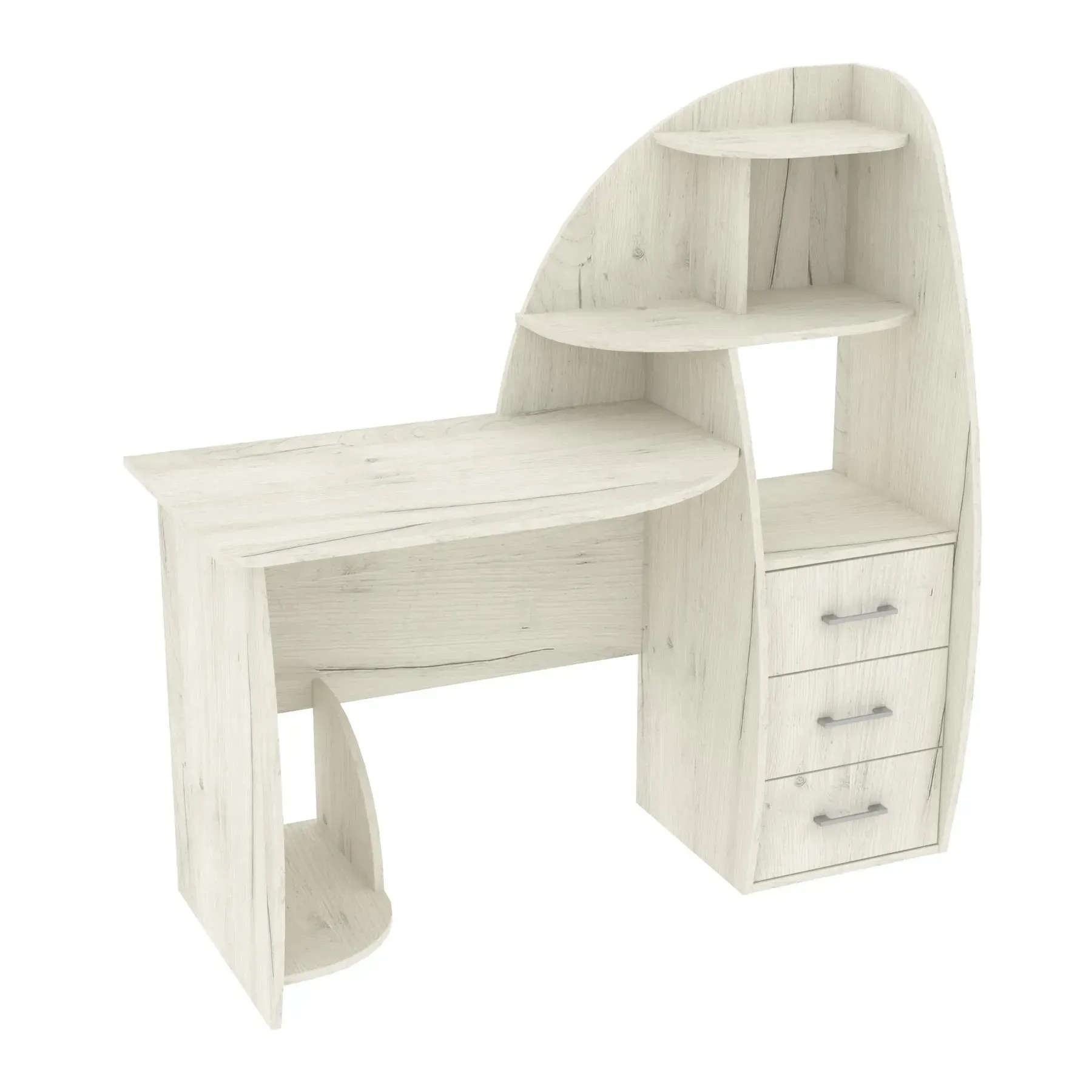 Стол письменный Kontinent СКП-2 №10 130х55х130 см Дуб Крафт Белый (50508162) - фото 2