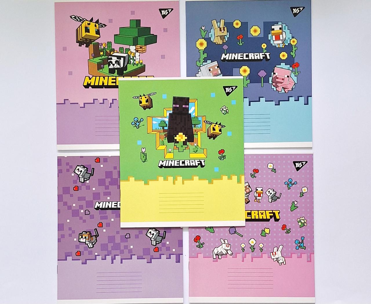 Комплект тетрадей школьный YES Minecraft Spring для девочки А5/12 клетка 5 шт. (767590)