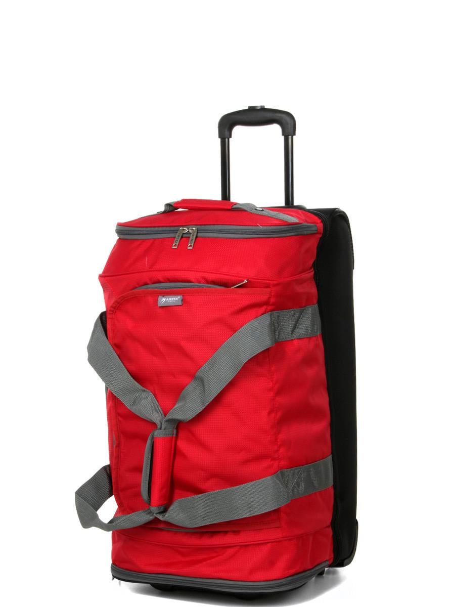 Дорожня сумка на колесах середня Airtex M 63x36x35 см 80 л 2,7 кг Червоний (819-65)