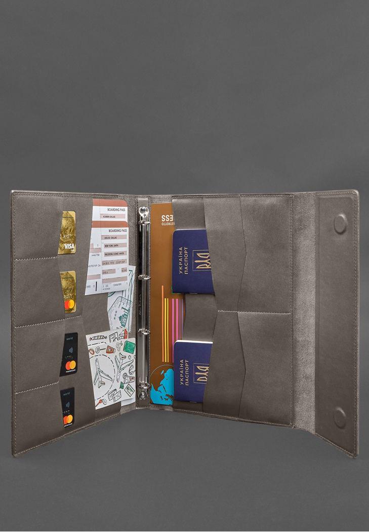 Папка шкіряна для документів сімейна А4 на сегрегаторі з файлами Темно-бежевий(A-028629) - фото 6 Папка шкіряна для документів сімейна А4 на сегрегаторі з файлами Темно-бежевий(A-028629) - фото 6