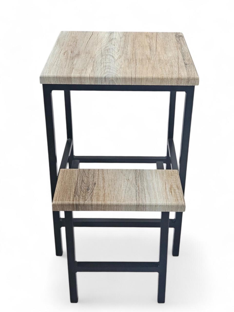 Стул-стремянка лофт Наша Ковка Linus на 2 ступеньки 45 см Дуб сонома (23682304) - фото 3 Стул-стремянка лофт Наша Ковка Linus на 2 ступеньки 45 см Дуб сонома (23682304) - фото 3