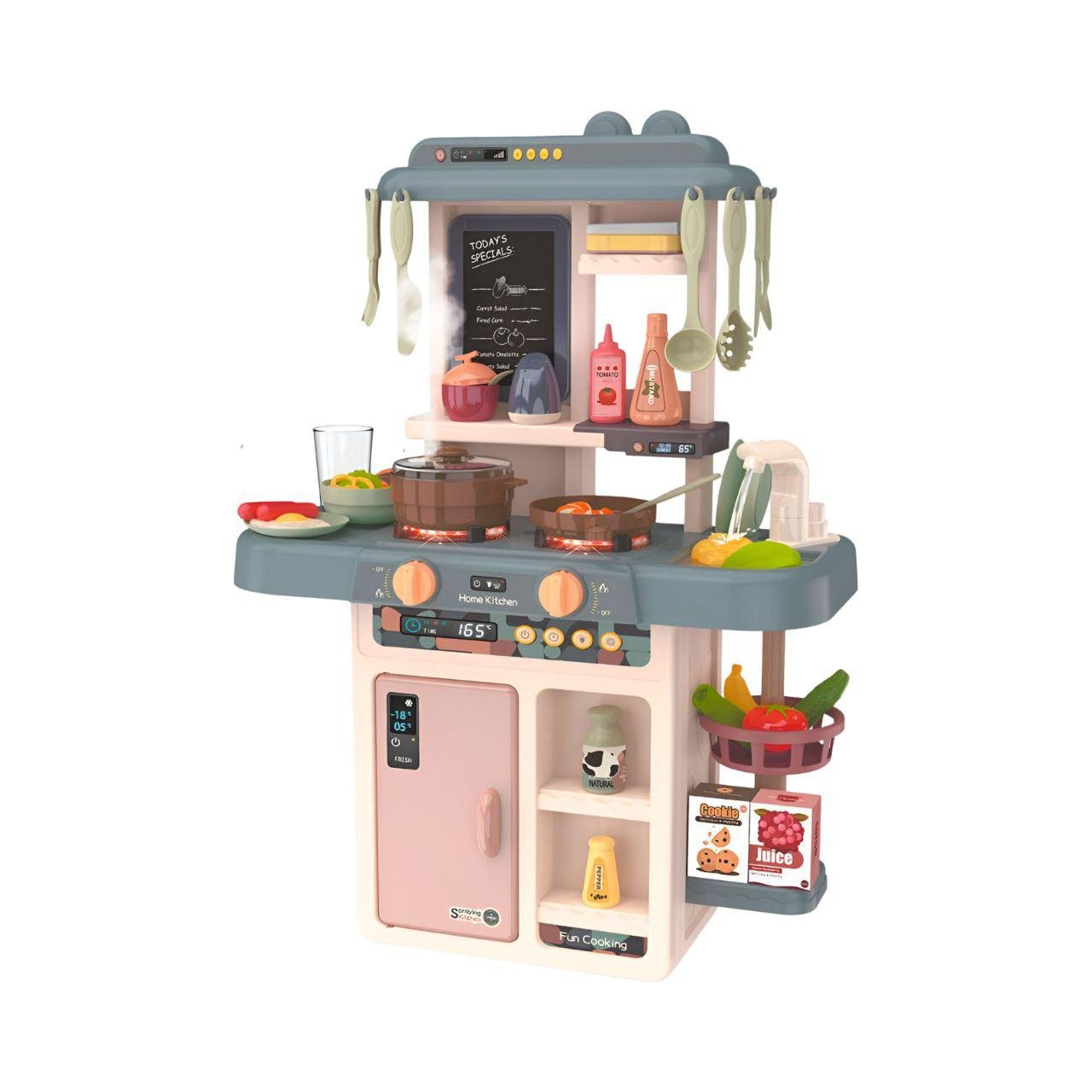 Детская кухня 889-187 с паром и действующей мойкой 42 предмета 63х45,5х22 см (27779474) - фото 1 Детская кухня 889-187 с паром и действующей мойкой 42 предмета 63х45,5х22 см (27779474) - фото 1