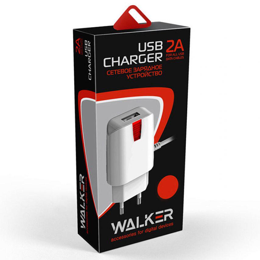 Сетевое зарядное устройство Walker WH-22 1xUSB 2A кабель micro-USB White - фото 2