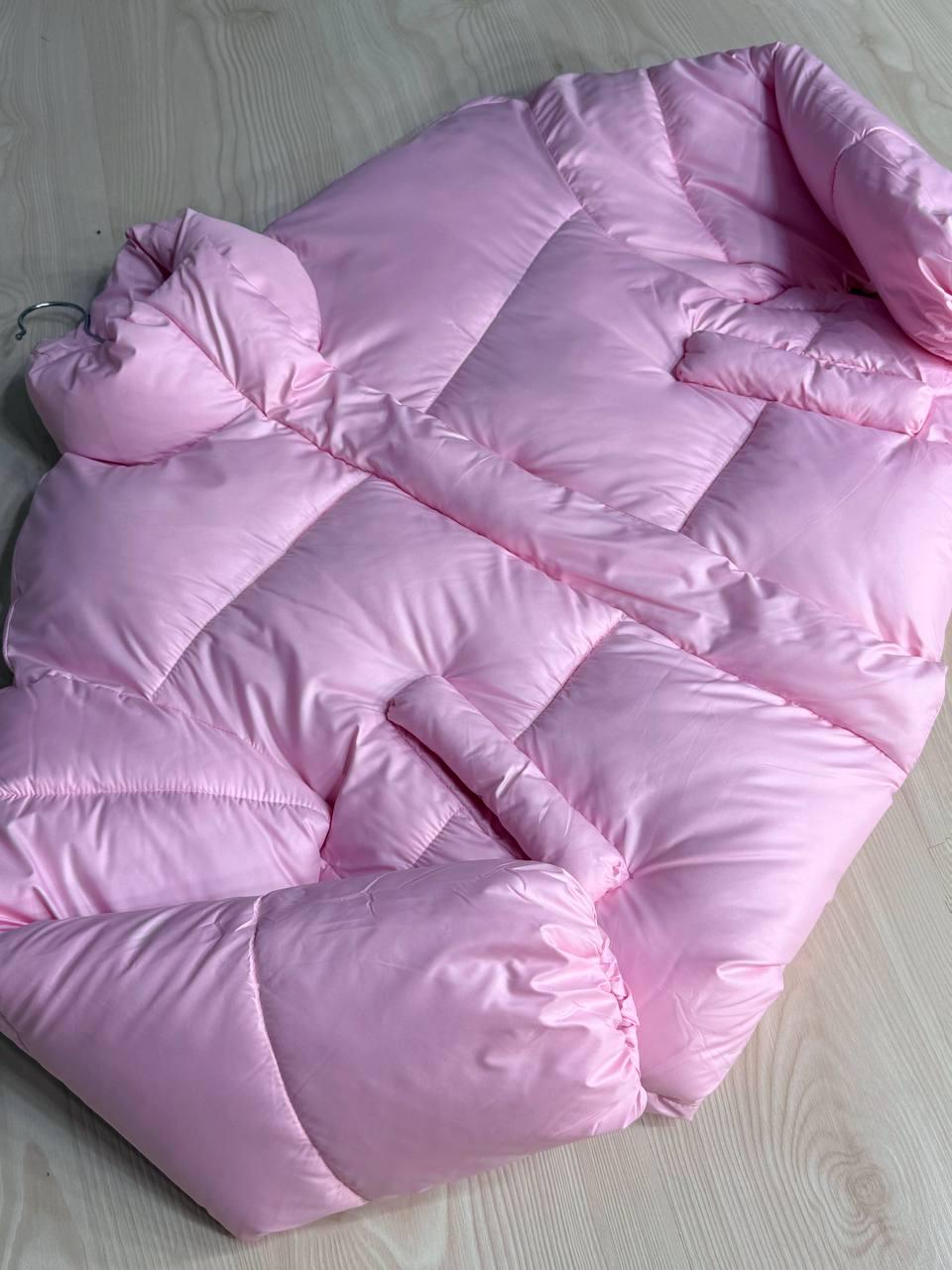 Куртка женская HAIZIYUAN 8606 короткая пуффер с воротником XL Розовый (4785) - фото 2 Куртка женская HAIZIYUAN 8606 короткая пуффер с воротником XL Розовый (4785) - фото 2