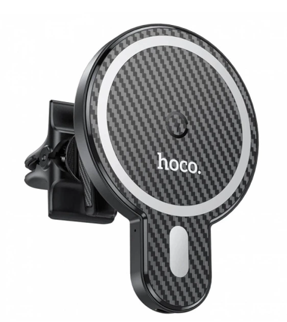 Автодержатель для телефона HOCO с БЗП HOCO CA85 Ultra-fast magnetic wireless charging car holder Black