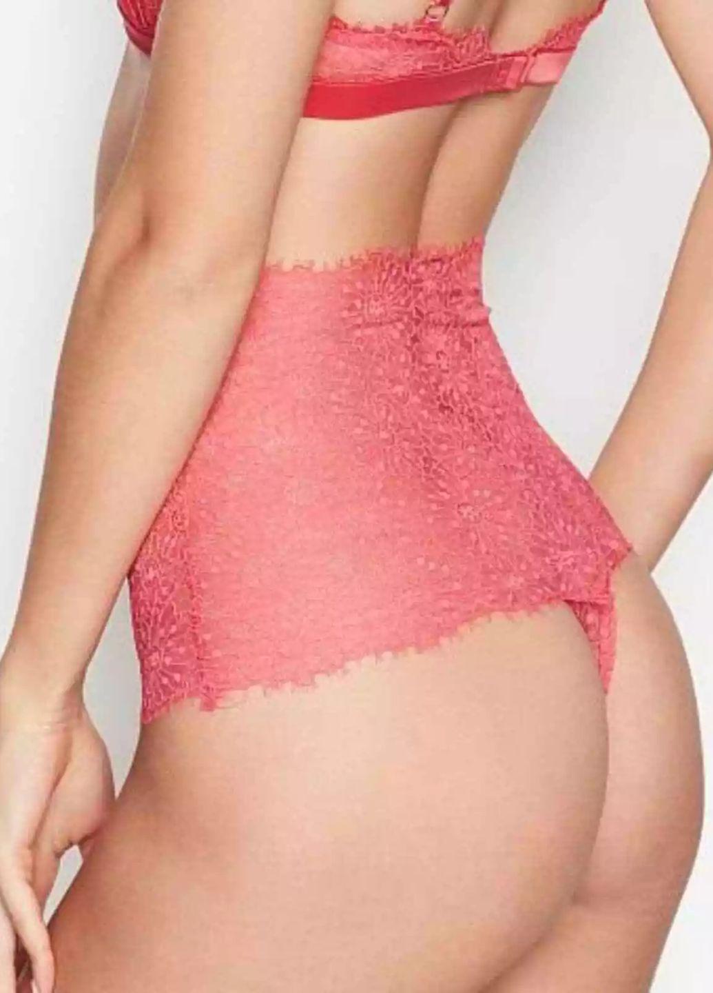 Трусики жіночі гіпюрові Victoria's Secret high waist thong panty А-95 M Рожевий (44) - фото 2