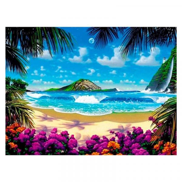Алмазна мозаїка TK Group Тропічний острів 40х30 см з рамкою в коробці (GB77509-mt)