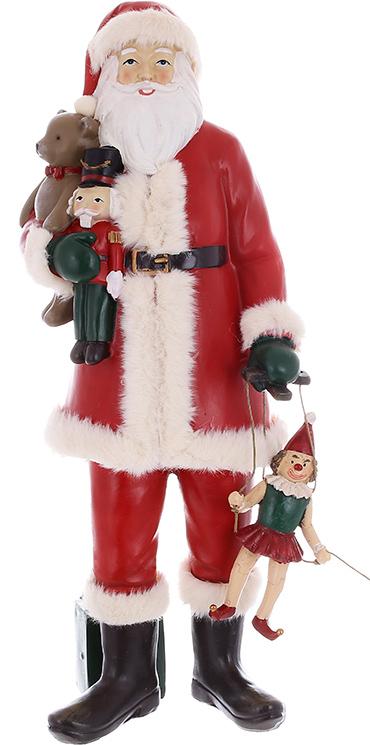 Декоративная фигурка в стиле ретро Санта с игрушками 38 см.