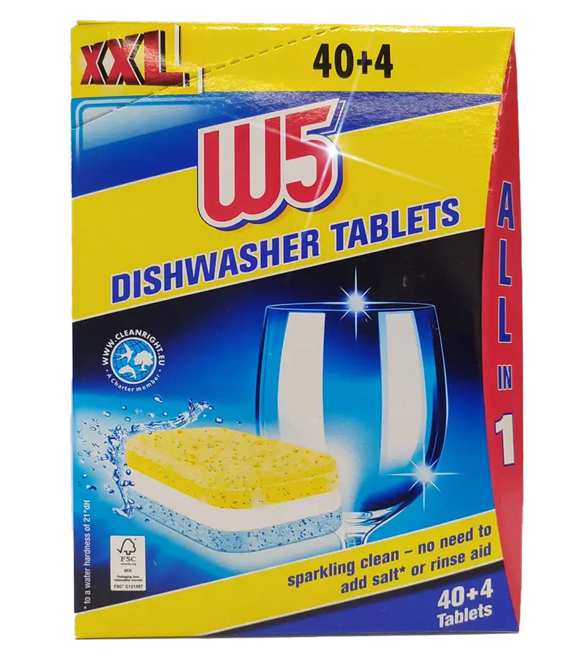 Таблетки для миття посуду W5 для посудомийної машини 44 шт. (382646838)