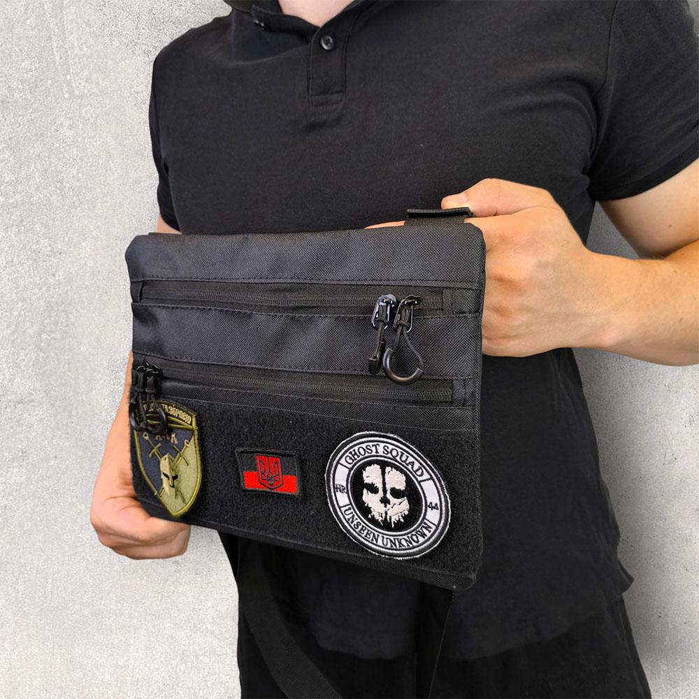 Сумка-кобура мужская 30х24 см Черный (521246) - фото 12 Сумка-кобура мужская 30х24 см Черный (521246) - фото 12