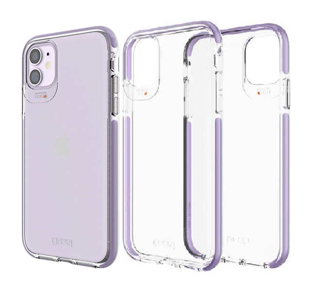 Противоударный прозрачный чехол GEAR4 Piccadilly D3O с антимикробным покрытием для Iphone 11 (6.1") Violet