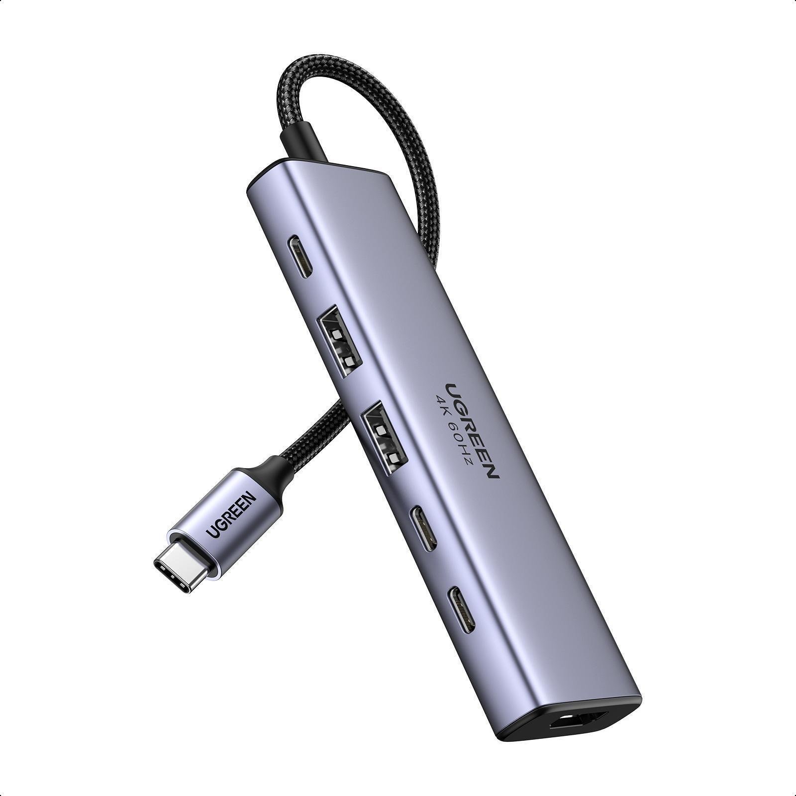 USB-хаб UGREEN Type-C 2xUSB-A 3.2/2xUSB-C 3.2 10 Гбіт/с HDMI 4K 60Гц PD 100 Вт Сірий (35999) USB-хаб UGREEN Type-C 2xUSB-A 3.2/2xUSB-C 3.2 10 Гбіт/с HDMI 4K 60Гц PD 100 Вт Сірий (35999)