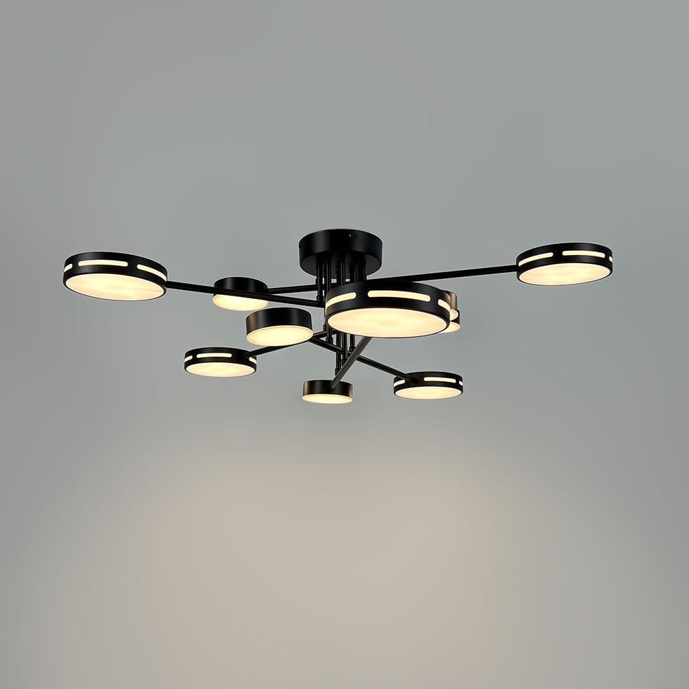 Люстра стельова на 5/5 світлових кругів Ø 90 см Чорний (77031/5/5 BK) - фото 4