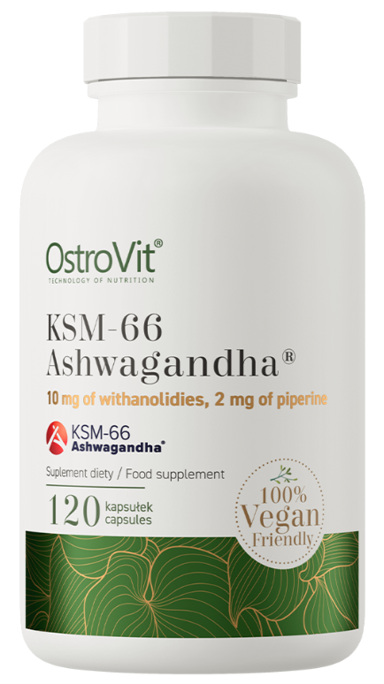 Добавка натуральна Ашваганда OstroVit Ashwagandha KSM-66 120 капсул