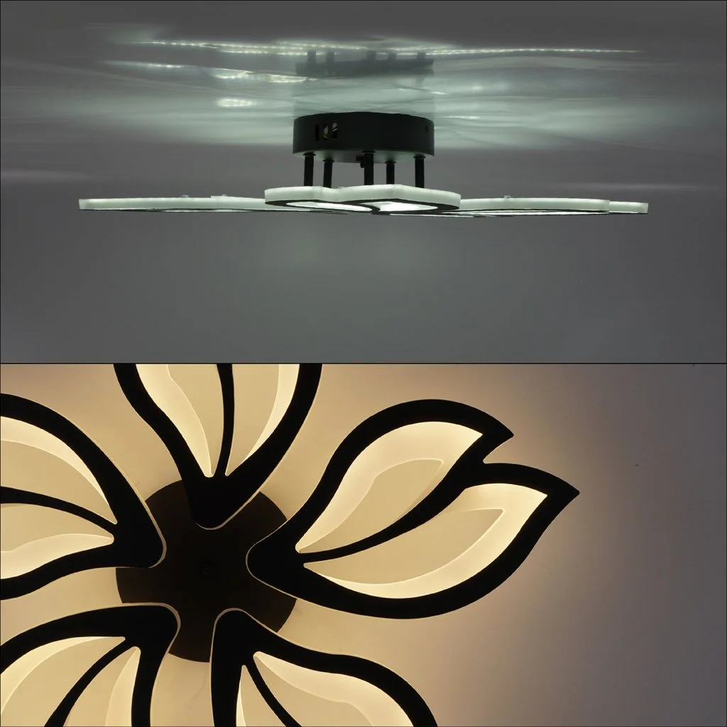 Люстра светодиодная ESLLSE ASTRA 5F с пультом 60 Вт 560x95 мм Черный (10592) - фото 8