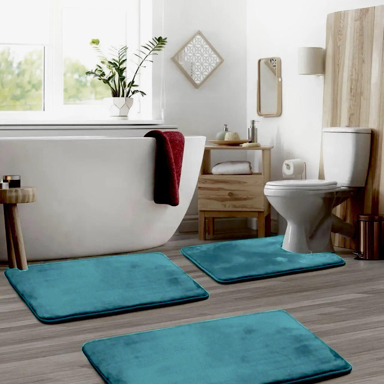 Набор ковриков в ванную и туалет Smooth Premium Memory Foam 3в1 80х50/60х40/60х50 см Зеленый (NKMaxSmooth0007) - фото 6