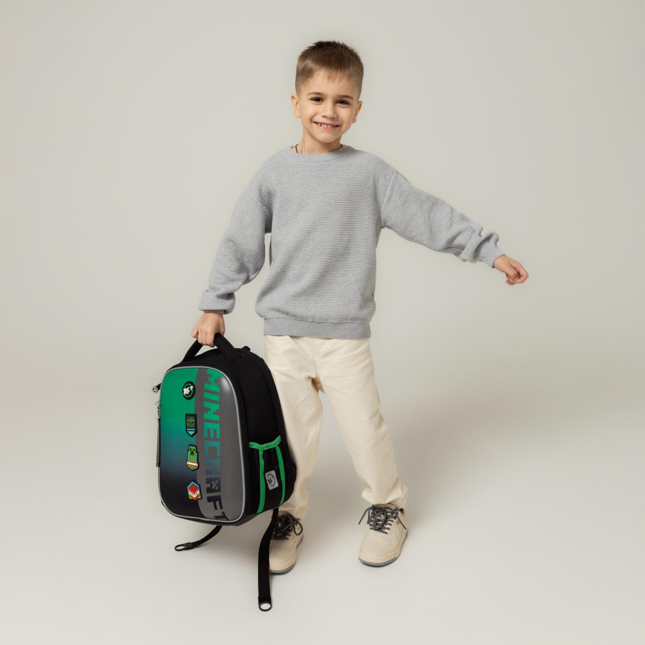 Школьный рюкзак каркасный с ортопедической спинкой YES Minecraft Icons H-100 (559861/995065) - фото 11 Школьный рюкзак каркасный с ортопедической спинкой YES Minecraft Icons H-100 (559861/995065) - фото 11