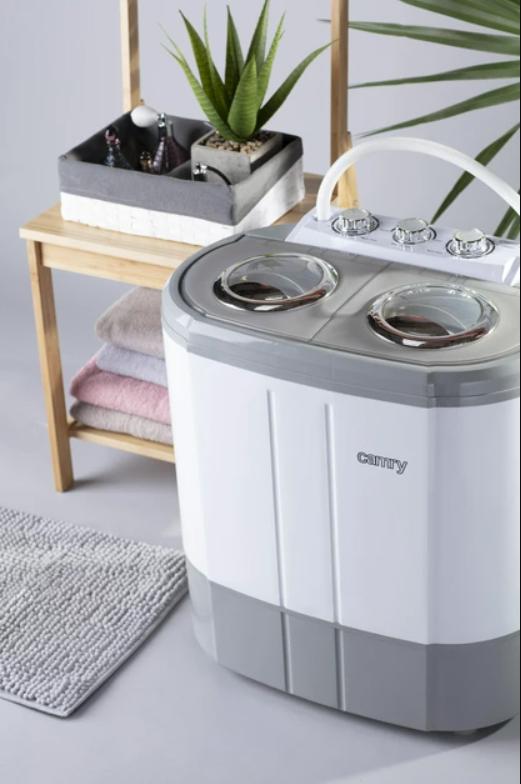 Стиральная машинка туристическая Camry CR 8052 с центрифугой до 3 кг 450 Вт Серый - фото 9