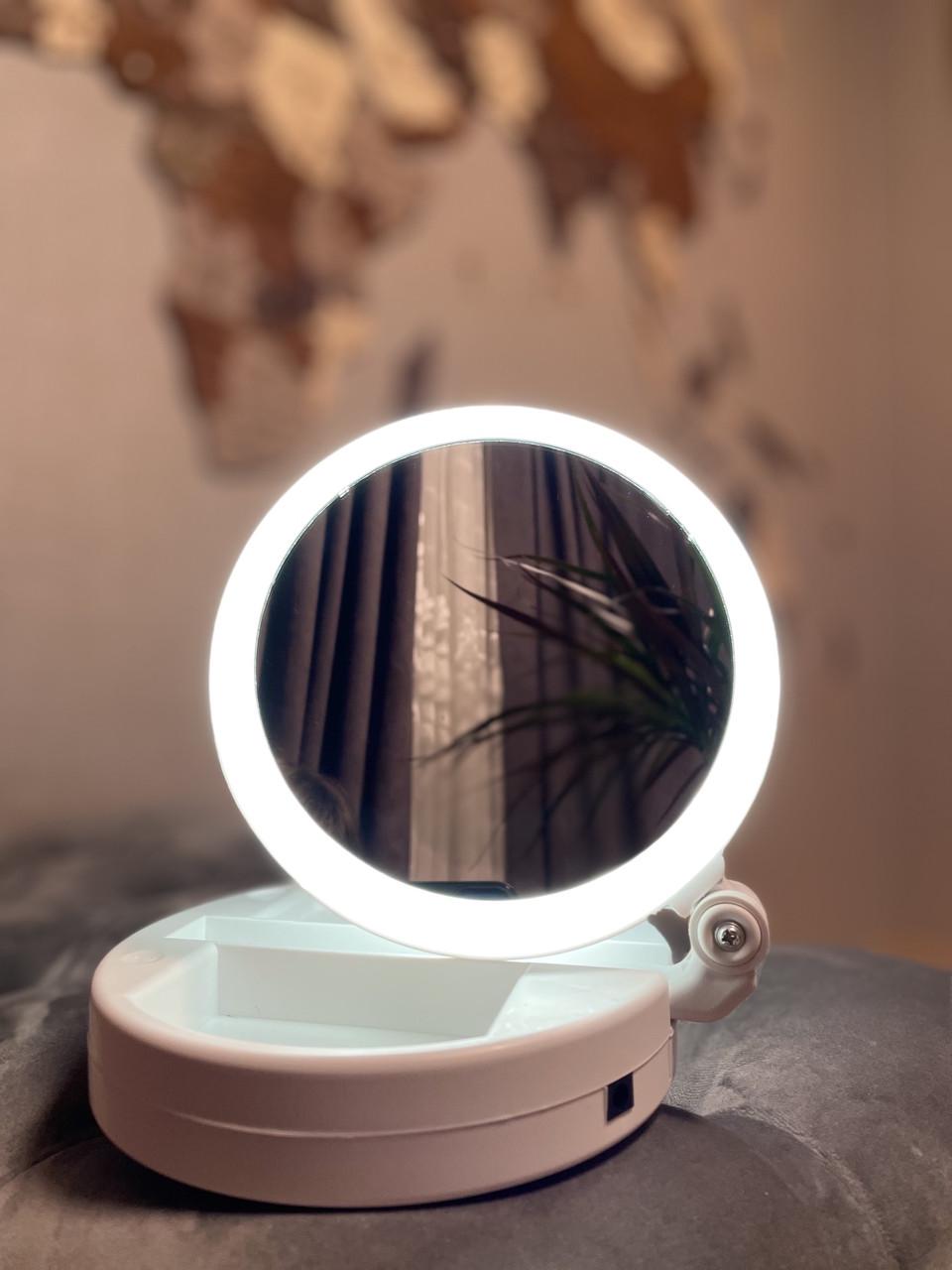 Косметическое зеркало складное 10X My Fold Away Mirror с LED подсветкой (2487) - фото 5