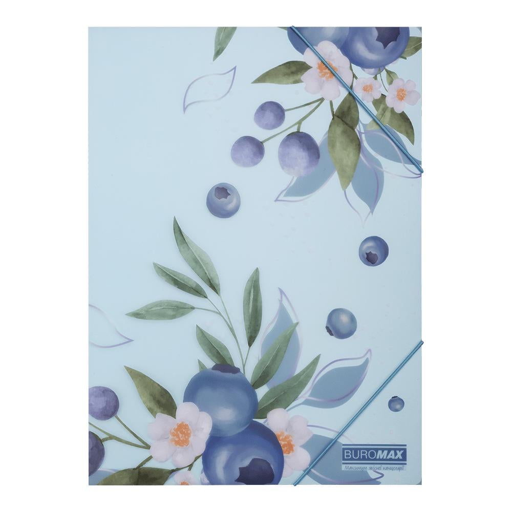 Папка Buromax Blueberry Arabeski на резинках A4 полипропилен Синий (BM.3908-17)
