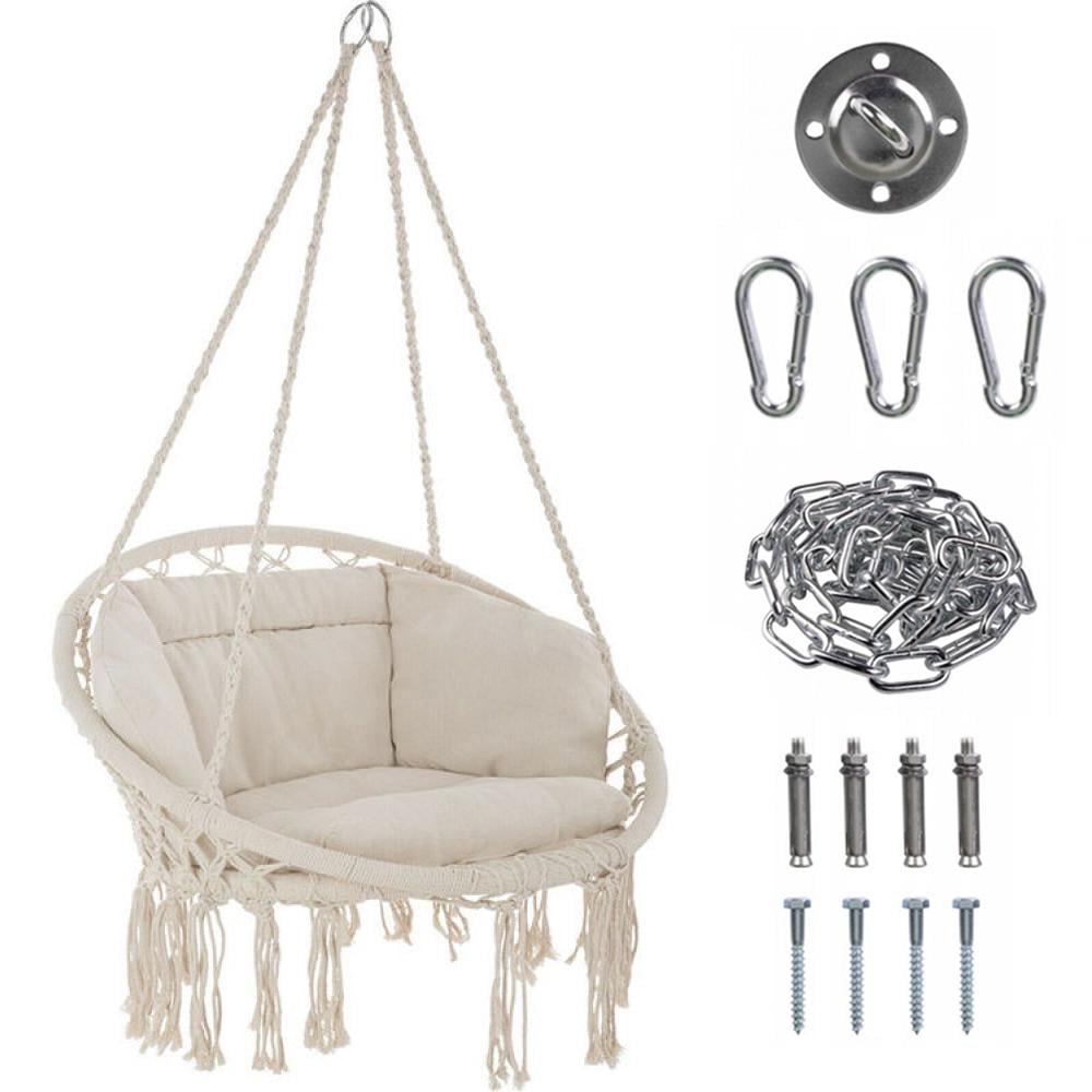 Кресло подвесное бразилийское Bonro B-092-3 с комплектом крепления 120 кг Бежевый (42401013)