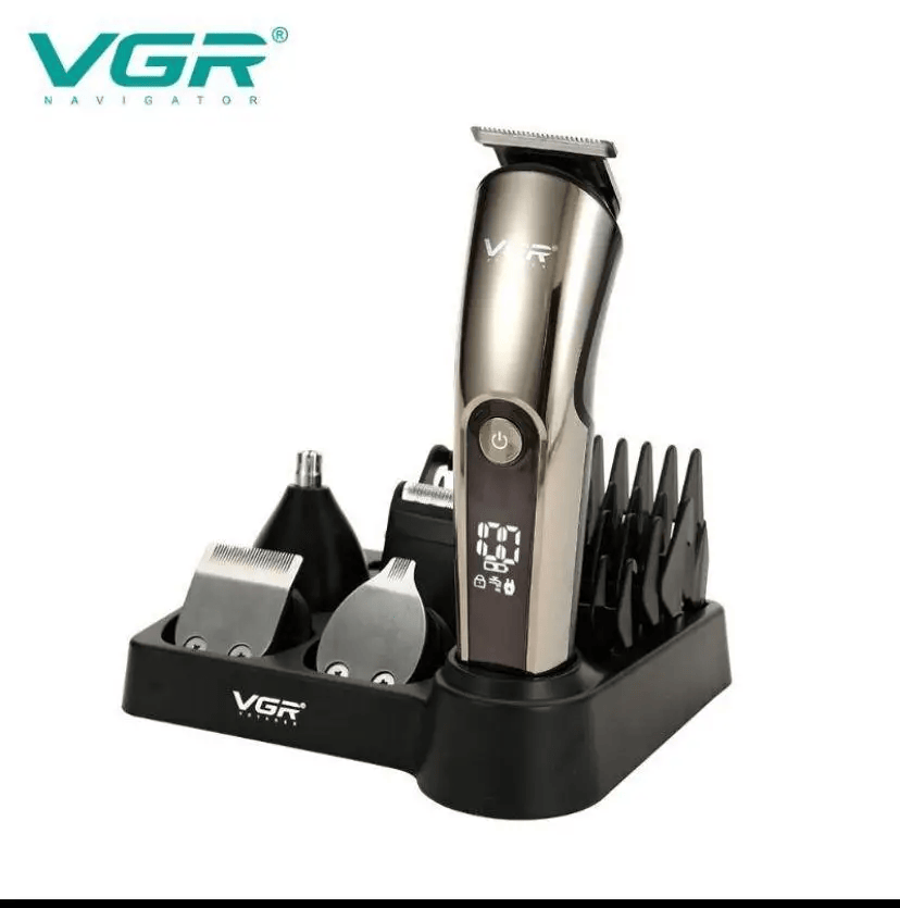 Машинка для стрижки акумуляторна VGR Trimmer Set Сірий - фото 2