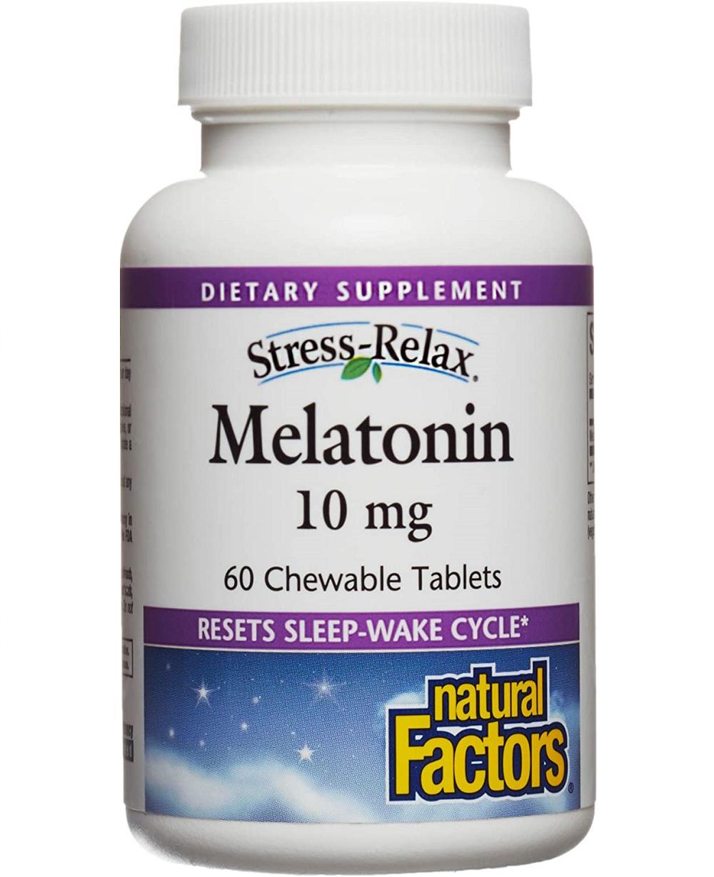 Мелатонін для сну Natural Factors Stress-Relax Melatonin 10 mg 60 Chewable Tabs