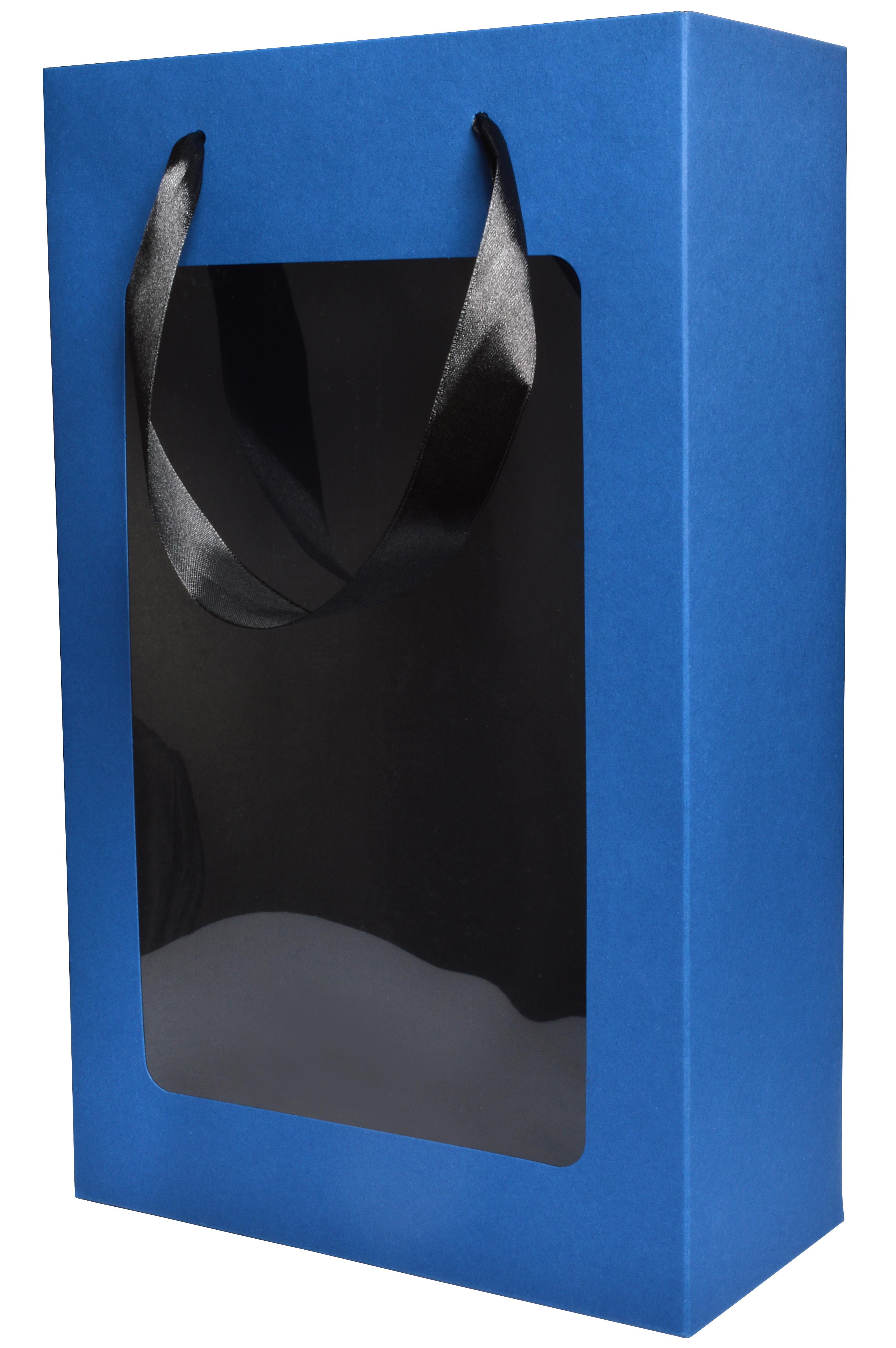 Подарункова коробка з пакетом 350х210х100 мм Лазурно-синій (368914869) - фото 1