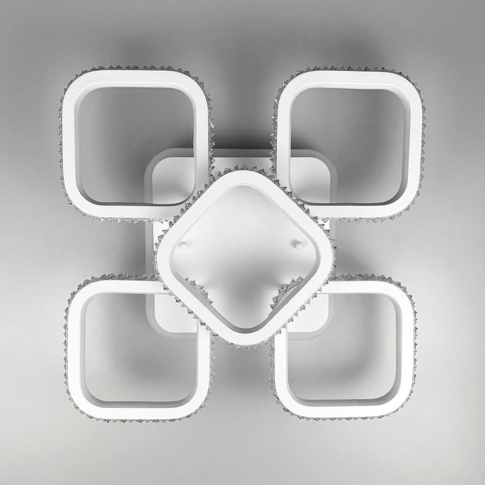 Светильник светодиодный с подсветкой RGB с кристаллами на корпусе (А 77073/4+1 S RGB WT)