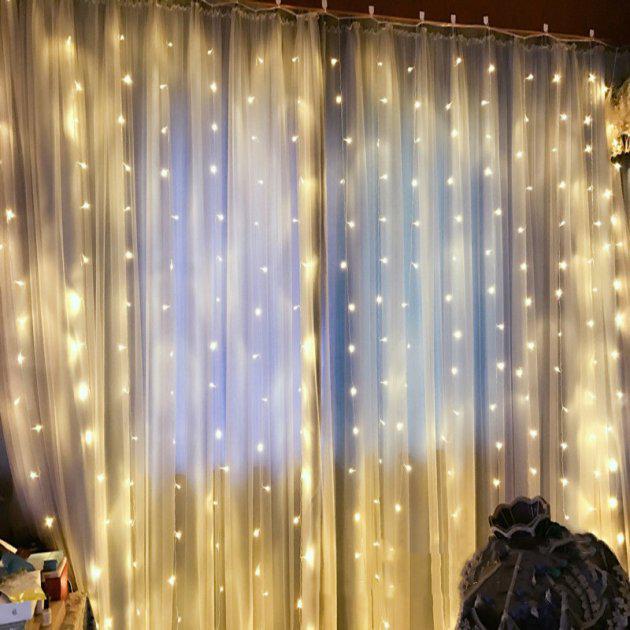 Светодиодная гирлянда-штора Lux 156LED 2х1,5 м Теплый белый