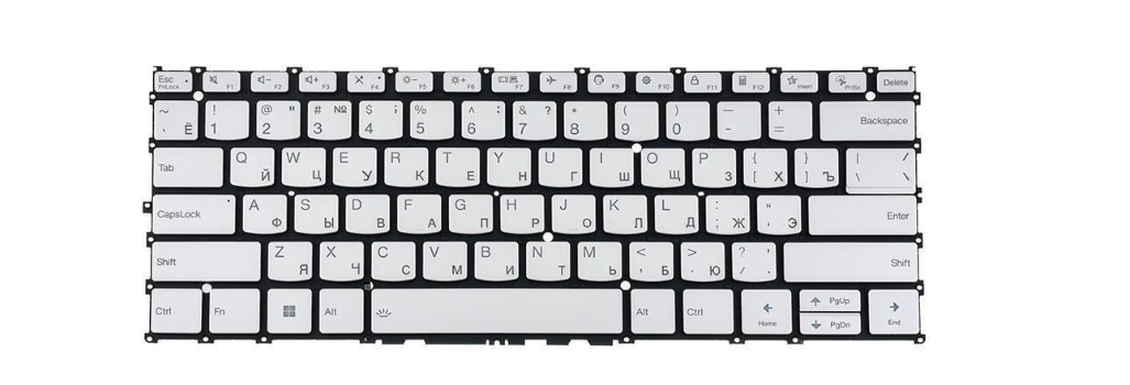 Клавиатура для ноутбука Lenovo Yoga Slim 9 14IAP7 rus/без кадра/подсветка клавиш Silver (183360)