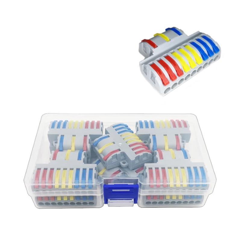 Набор клемм Tactix 0,08-4 мм2 32А 1-3+1-3+1-3 разветвитель одинарная 39х49х14,5 мм 10 шт. Разноцветный (SPL-93-10box)