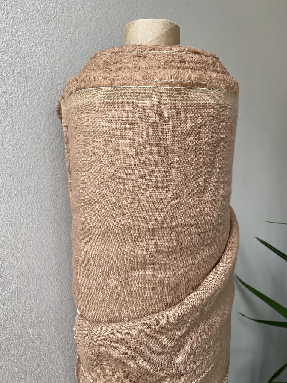Ткань костюмная LINEN PLUS CRASH EFFECT 100% лен 145 см 107 Мокко - фото 6