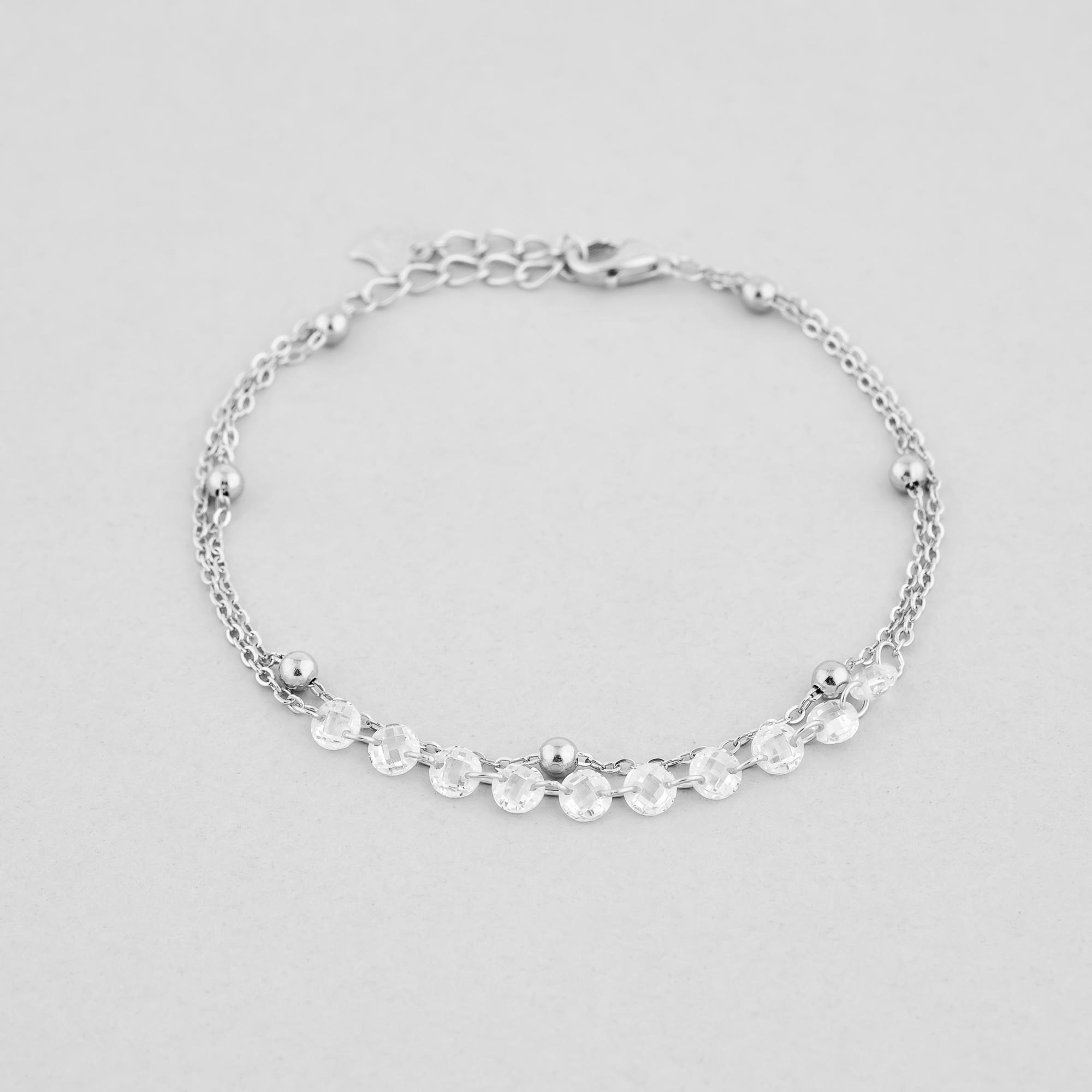 Браслет серебряный Minimal Звук хрусталя (5-0012б)
