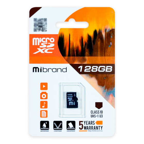 Карта памяти Mibrand microSDHC 128 Гб Class 10 UHS-I U3 (MICDHU3/128GB)