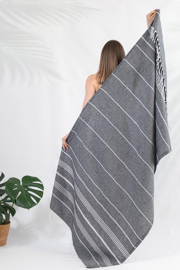 Рушник Peshtemal Beach Pool Spa 100х180 см Темно-сірий (86229117) - фото 1 Рушник Peshtemal Beach Pool Spa 100х180 см Темно-сірий (86229117) - фото 1