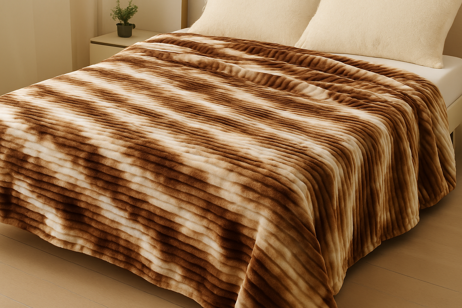 Плед флисовый полуторный Волна 160х210 см Коричневый (F-1-106-80/brown) - фото 2 Плед флисовый полуторный Волна 160х210 см Коричневый (F-1-106-80/brown) - фото 2