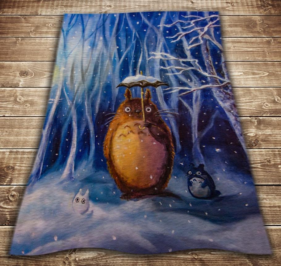 Плед с 3D принтом Тоторо Зима 150x200 см (epi_0122)