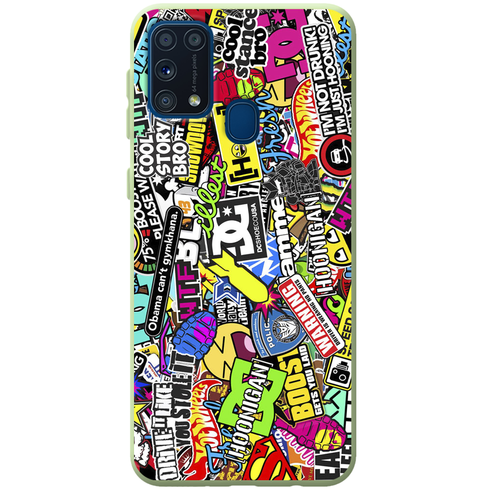 Чехол Boxface Samsung M315 Galaxy M31 Multicolored Inscriptions Зеленый силикон (39091-up880-41820)