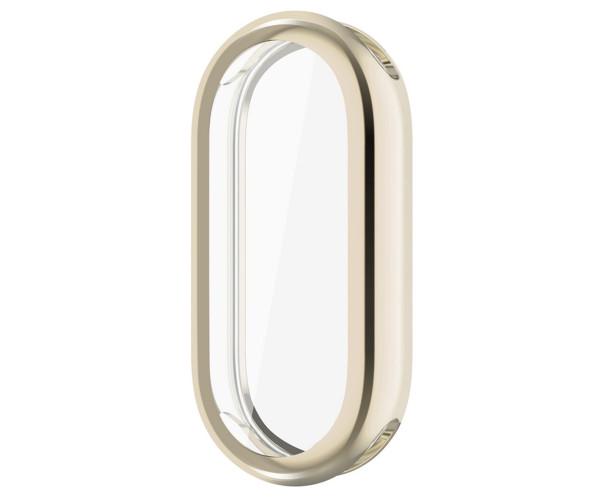 Чехол силиконовый для Xiaomi Mi Band 8 с защитой на экран Золотой