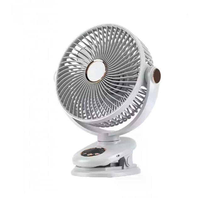 Вентилятор мини портативный аккумуляторный на прищепке M9 с регулировкой скорости и USB зарядкой White (M9 White)